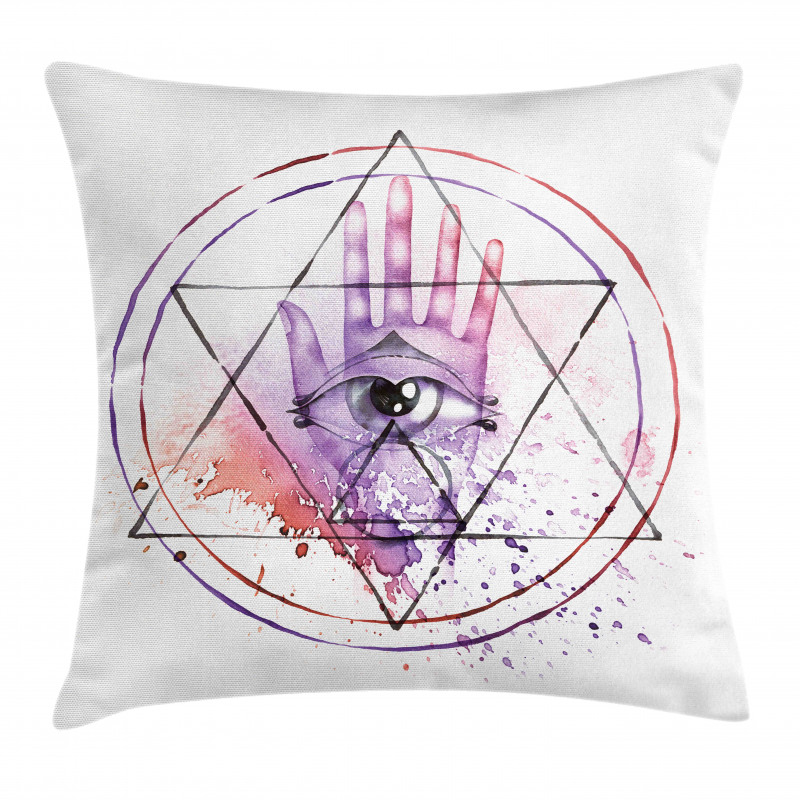 Watercolor All Seeing Eye Pillow Cover