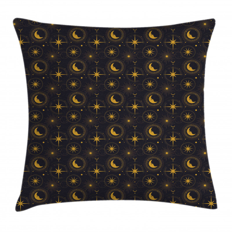 Crescent in Mystical Night Pillow Cover