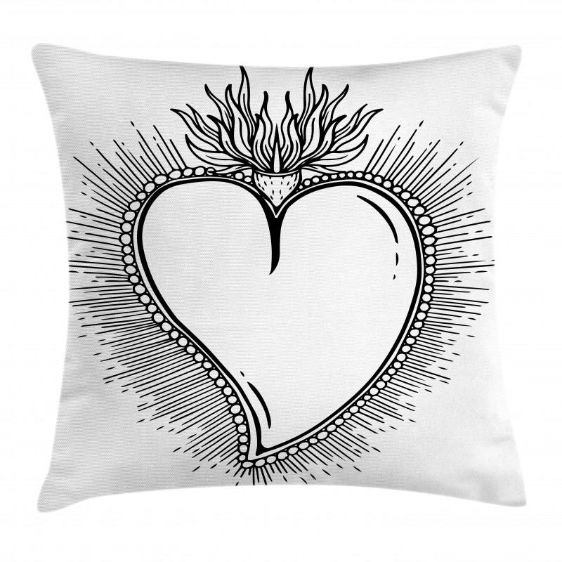 Heart with Rays Pillow Cover