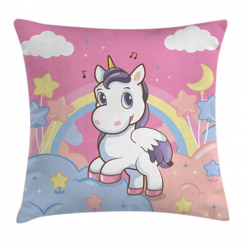 Rainbow Music Notes Pillow Cover