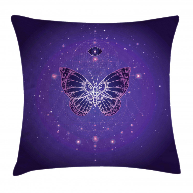 Galactic Butterfly Geometry Pillow Cover