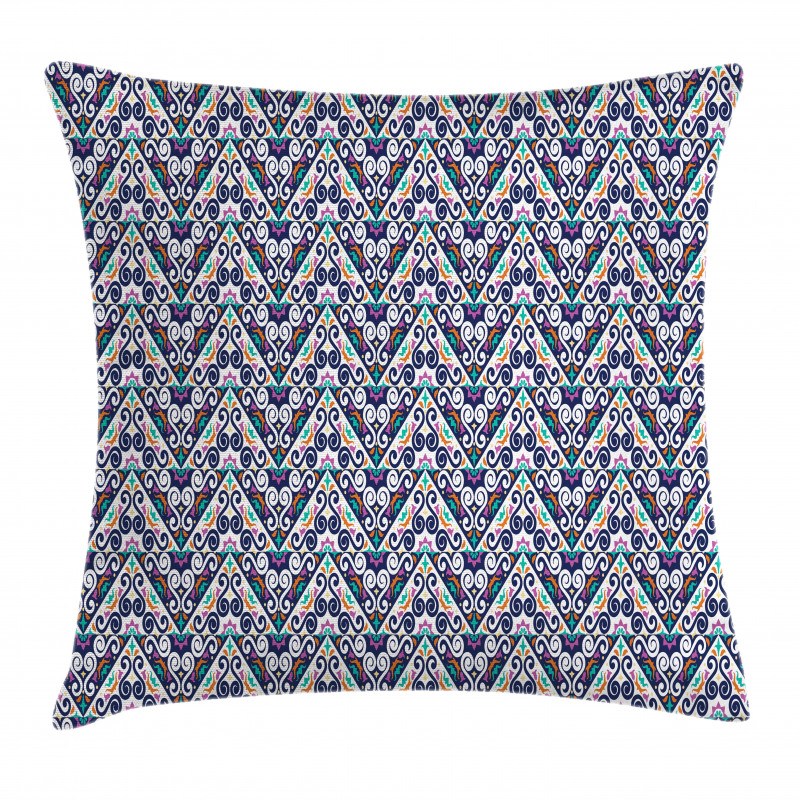 Abstract Folk Ornamental Motif Pillow Cover