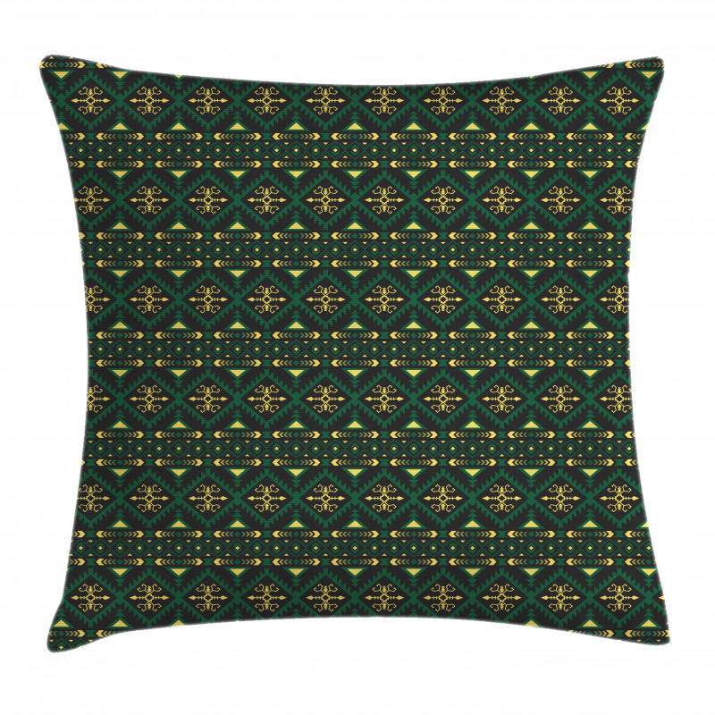 Tribal Motifs and Shapes Print Pillow Cover