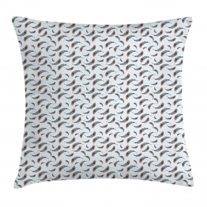 Repetitive Peacock Feathers Pillow Cover