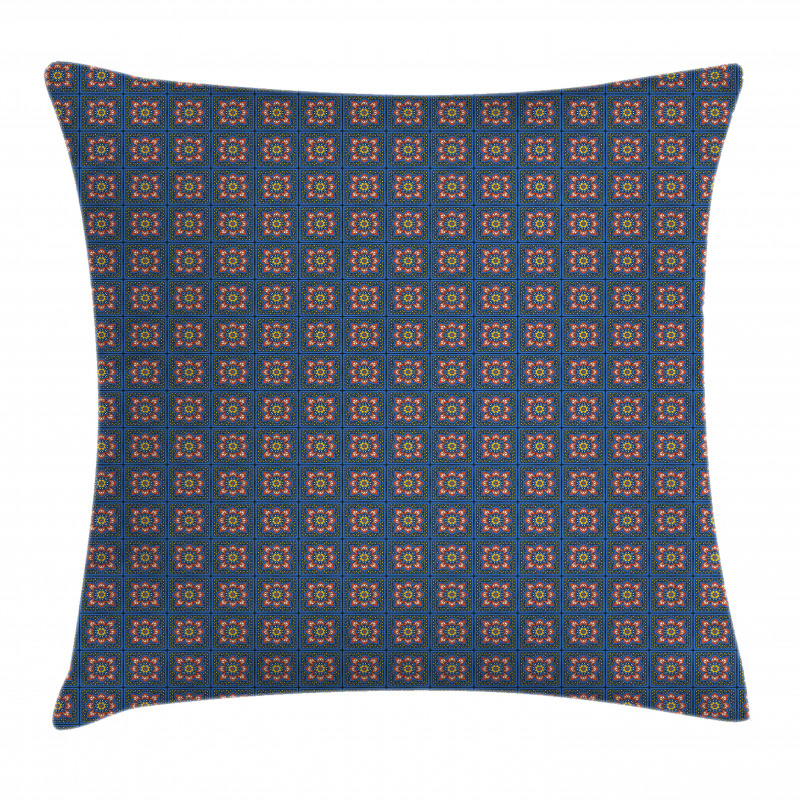 Talavera Squares and Flowers Pillow Cover