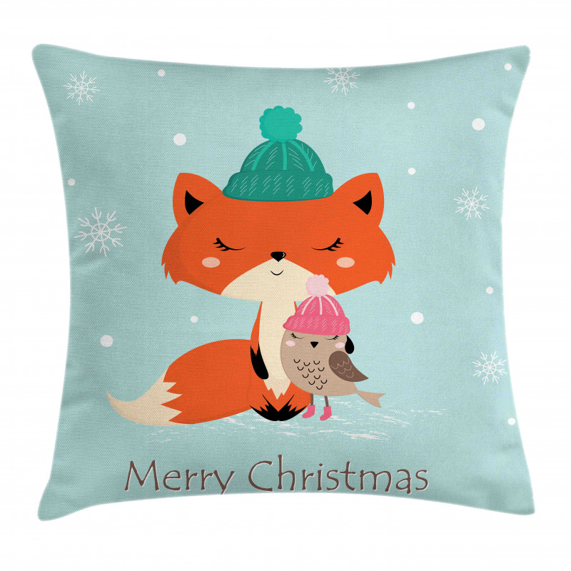 Merry Christmas Bird Animal Pillow Cover