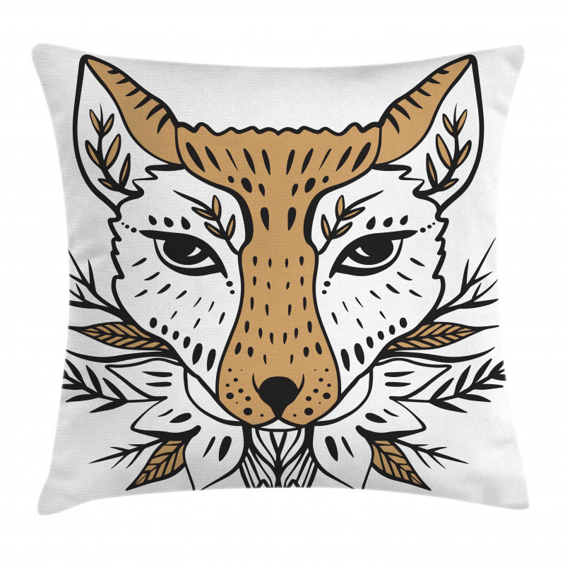 Botanical Ornament Animal Head Pillow Cover