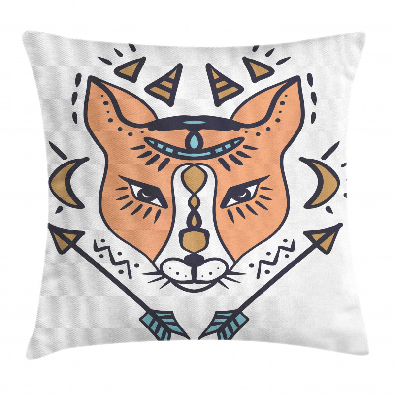 Boho Animal Head with Arrows Pillow Cover