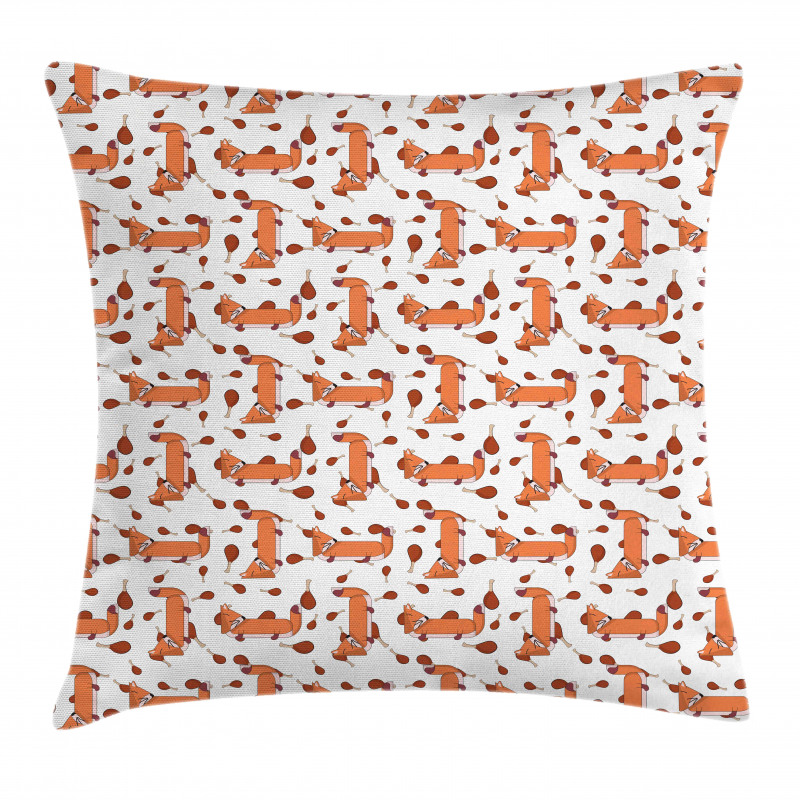 Cartoon Pattern Meat and Animal Pillow Cover