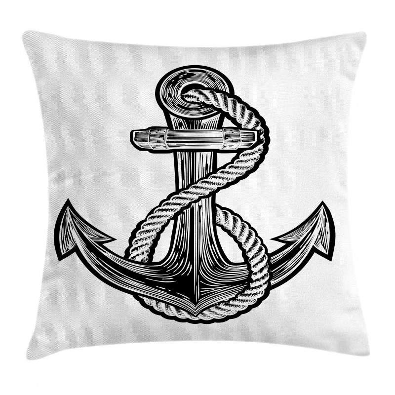 Monochrome Anchor Pillow Cover