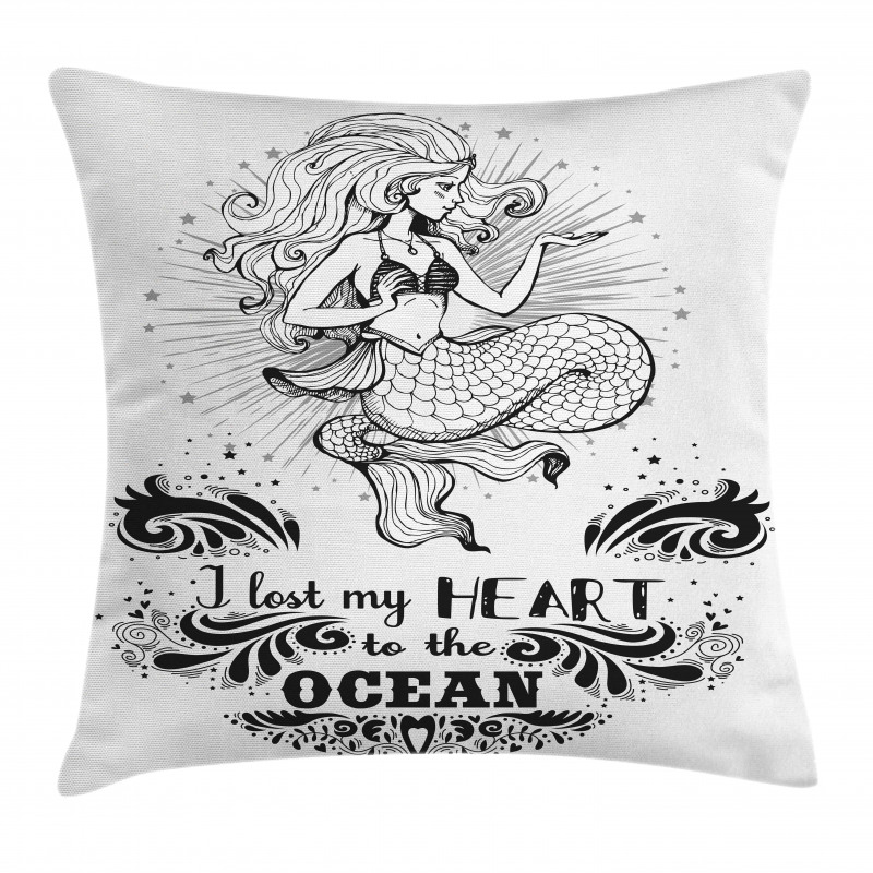 Aquatic Mermaid Pillow Cover