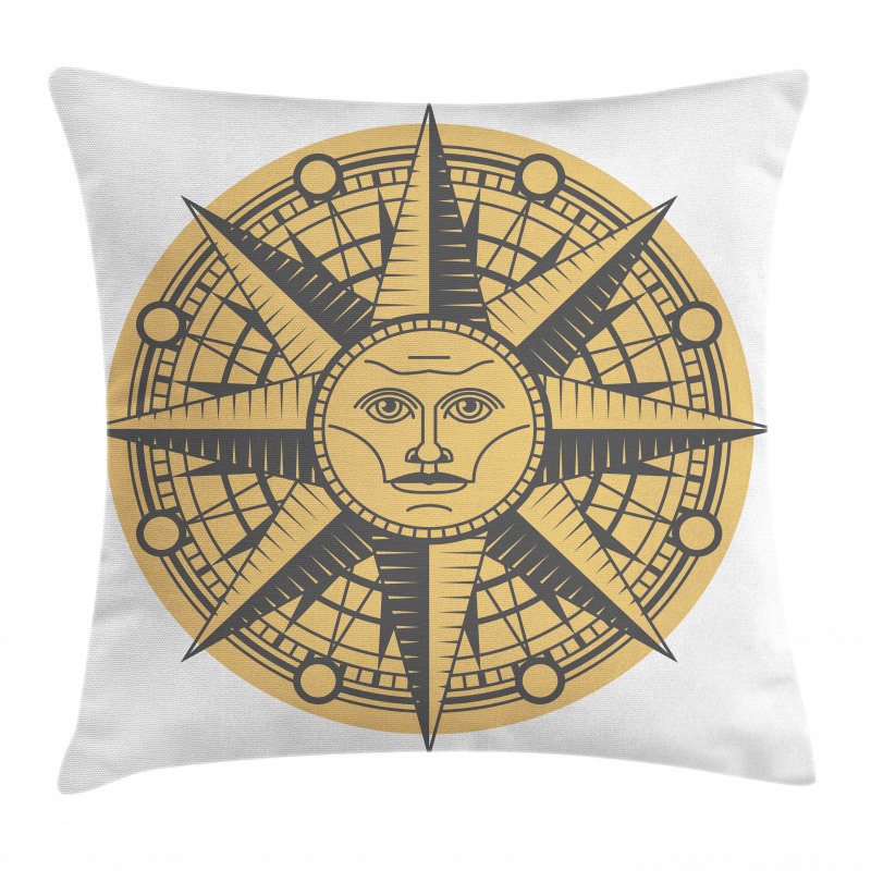 Sun Compass Art Pillow Cover