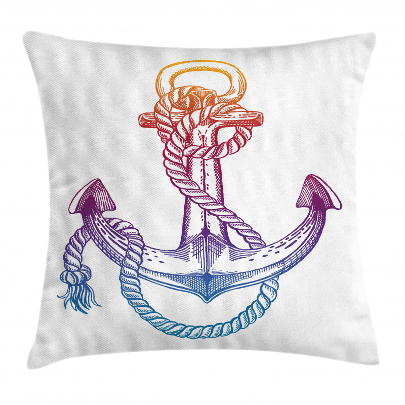 Ombre Anchor Rope Pillow Cover