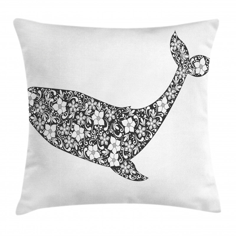 Zentangle Whale Pillow Cover