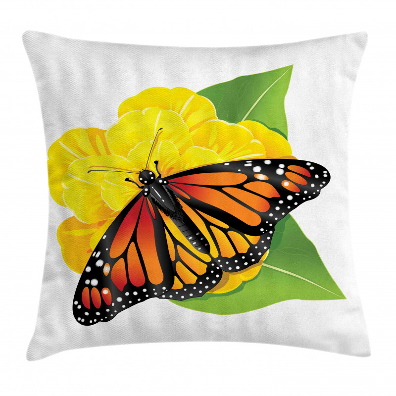 Moth Flower Pillow Cover