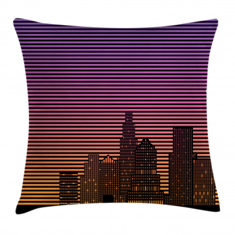 80's Skyline Pillow Cover