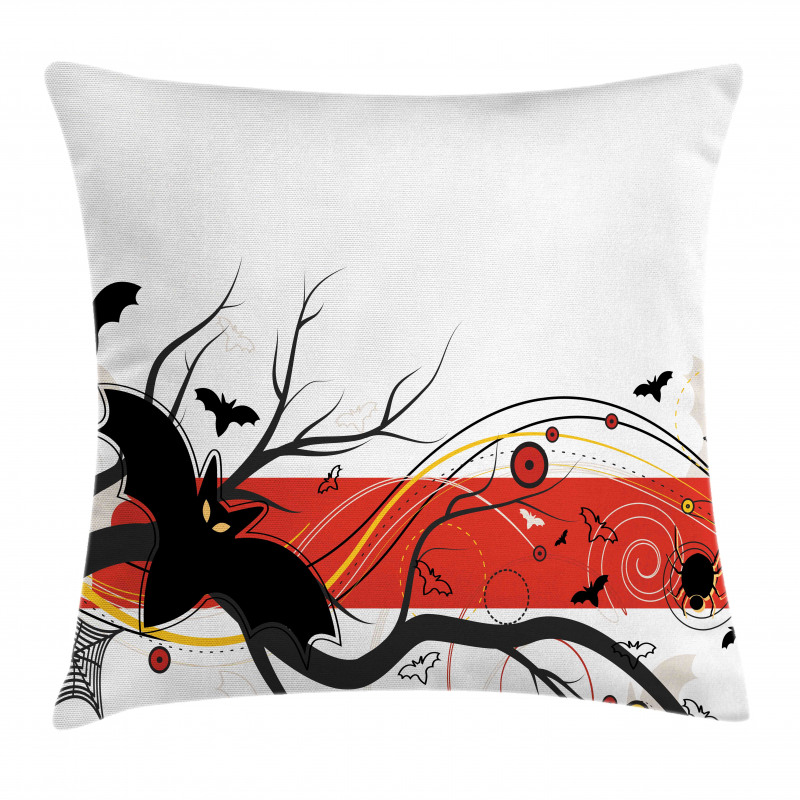 Bat Spider Curls Pillow Cover