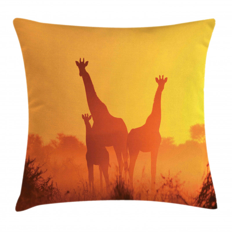 Sunset with Animals Pillow Cover