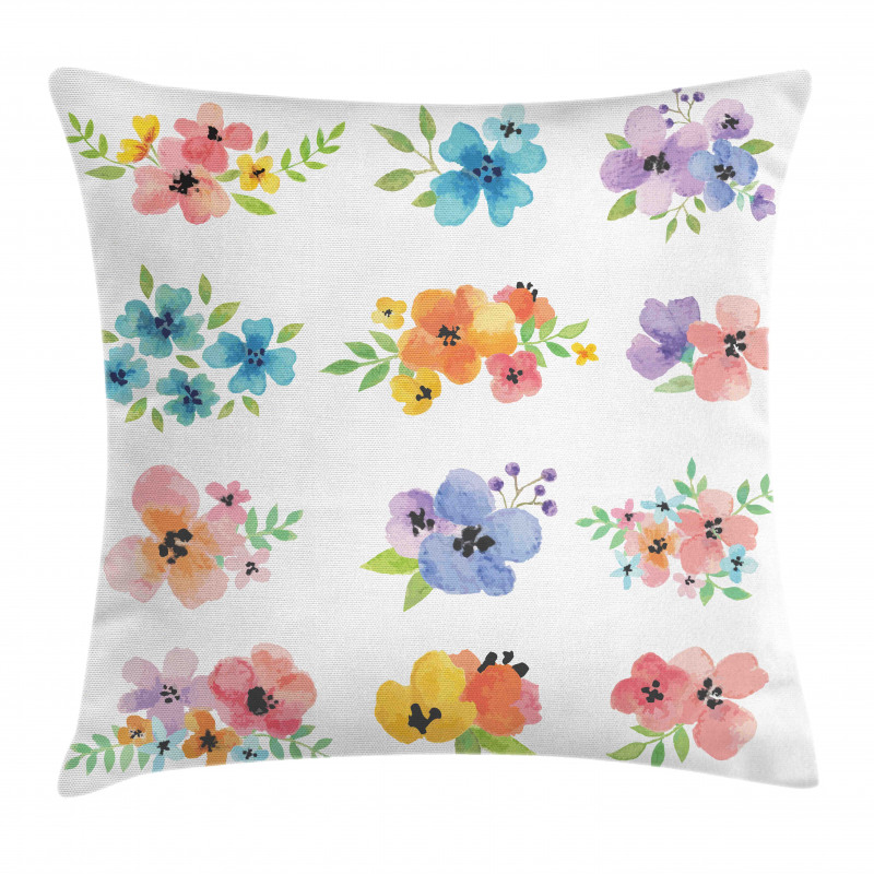 Watercolor Bouquets Pillow Cover