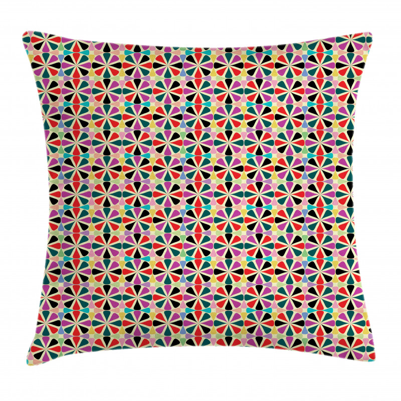 Rounded Art Flower Pillow Cover