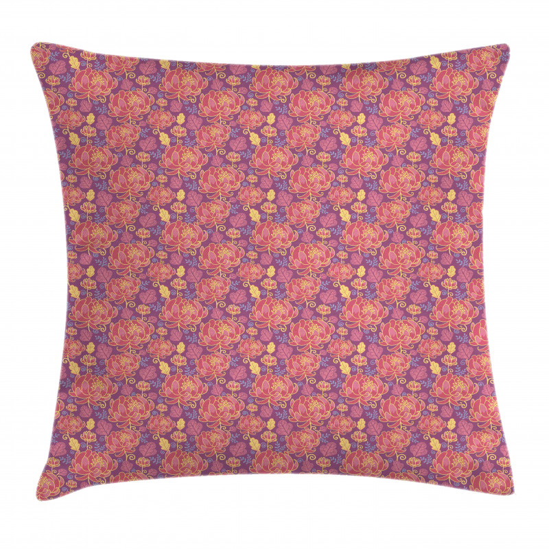 Flowers and Swirls Pillow Cover