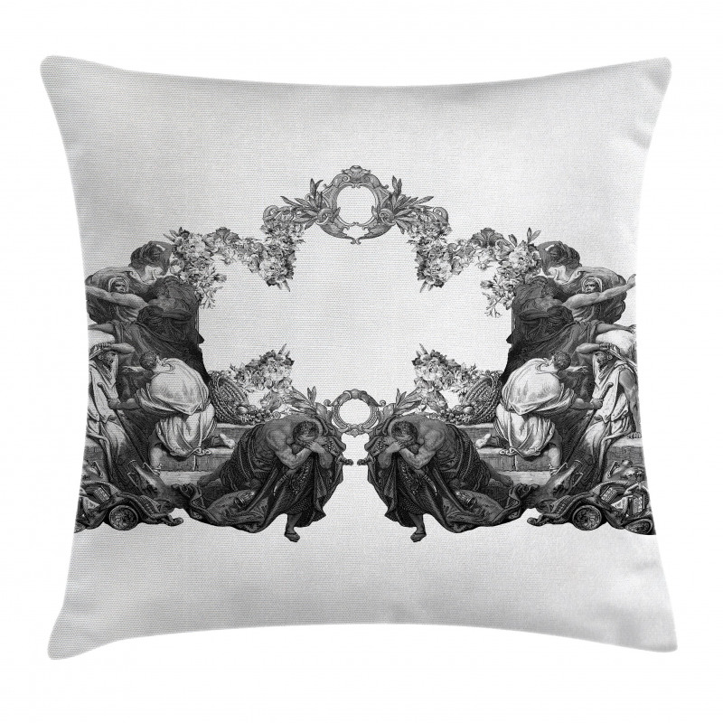 Antique Floral Arch Pillow Cover