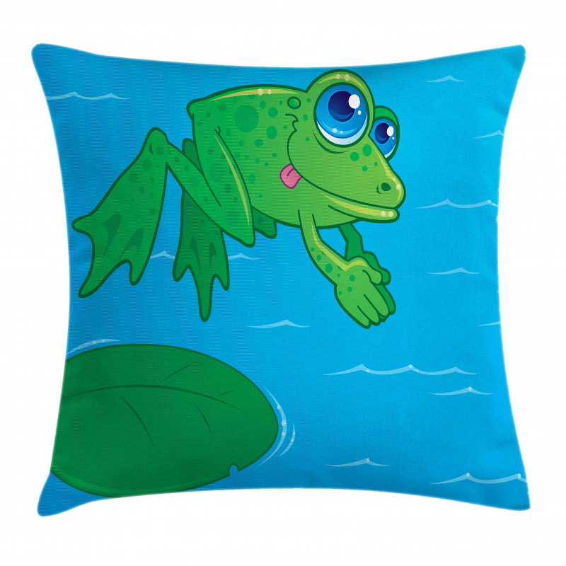 Diving Animal from a Leaf Pillow Cover