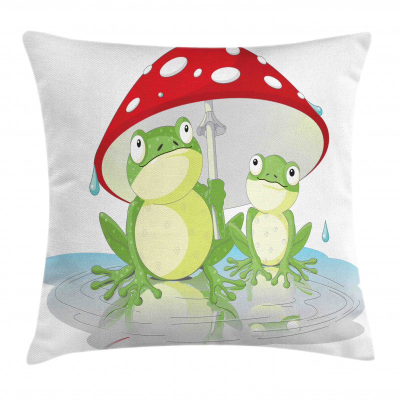 Animal in Mushroom Umbrella Pillow Cover