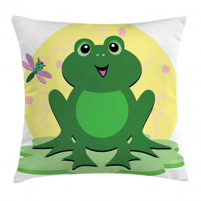 Childish Concept Pond Animal Pillow Cover