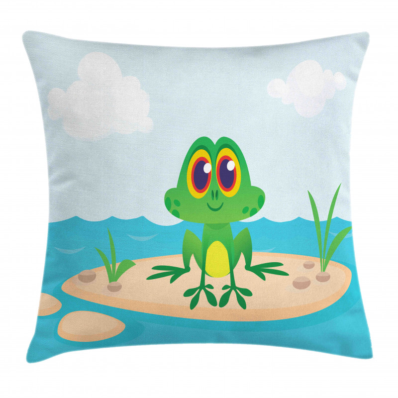 Nursery Cartoon Animal Scene Pillow Cover