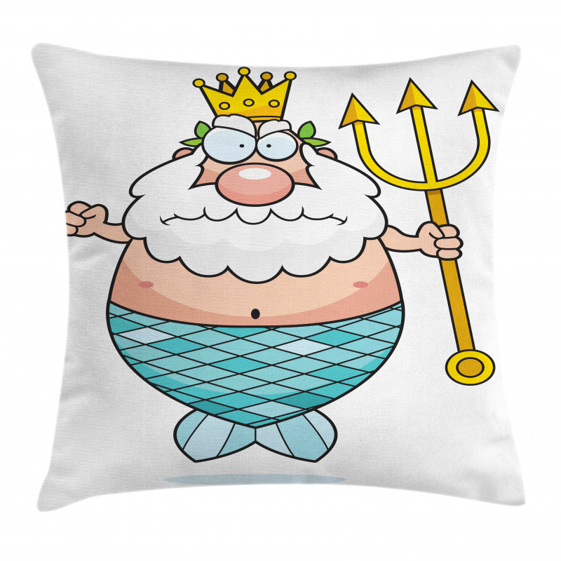 Funny Cartoon Angry King Pillow Cover