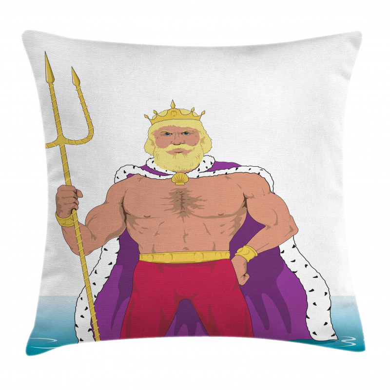 King of the Ocean Drawing Pillow Cover