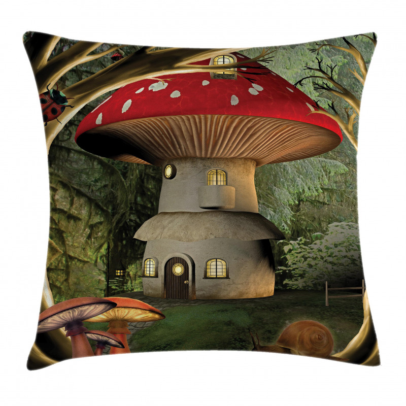 Mushroom Magic Forest Pillow Cover