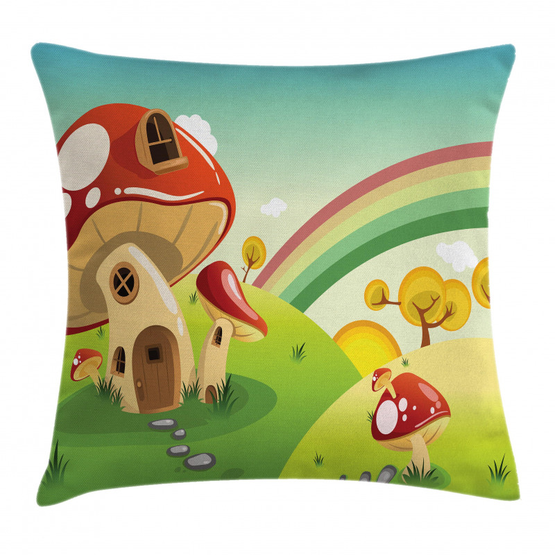Farm Field Rain Mushroom Pillow Cover