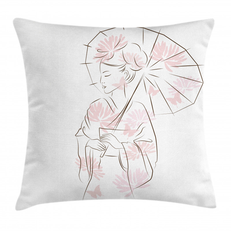 Geisha Girl Pillow Cover