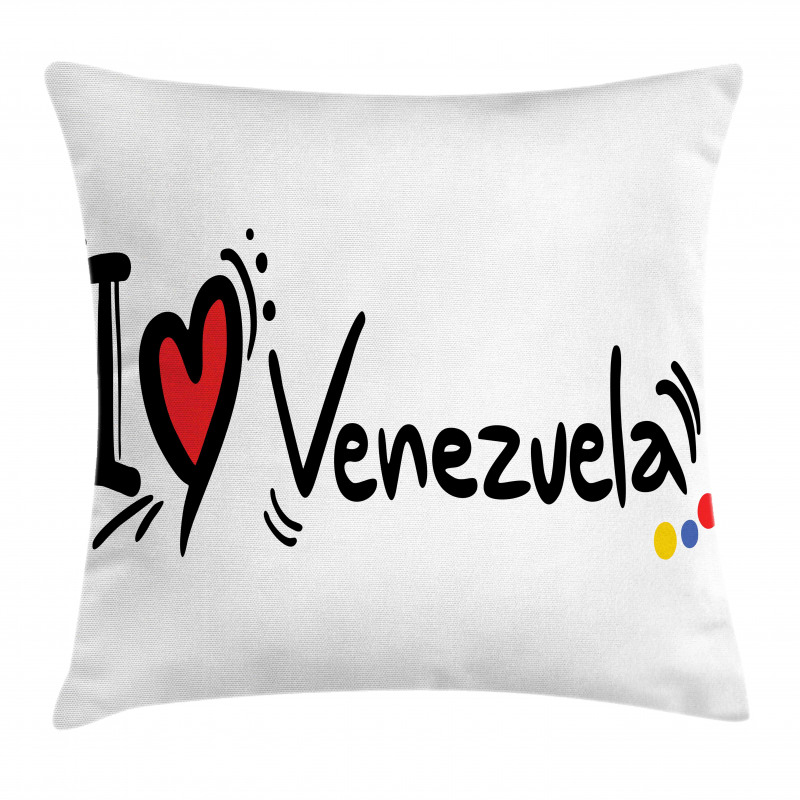 I Love Venezuela Wording Pillow Cover