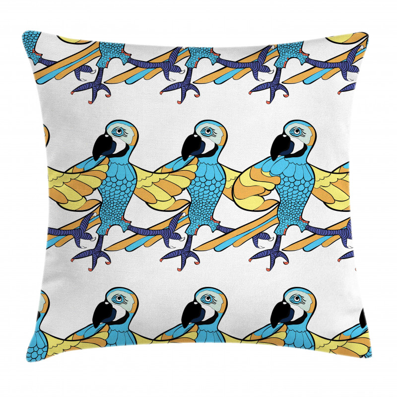 Tropic Colorful Parrots Pillow Cover