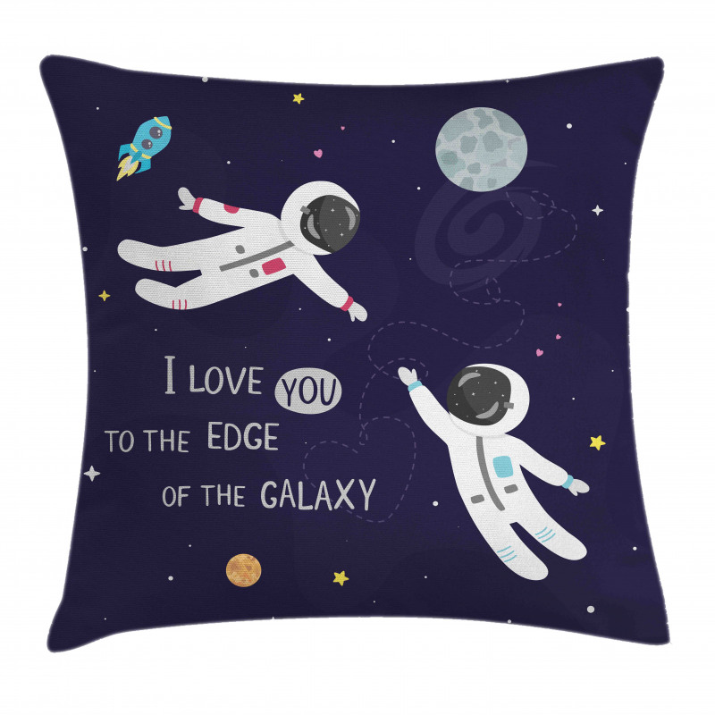 Love Wording Astronauts Pillow Cover