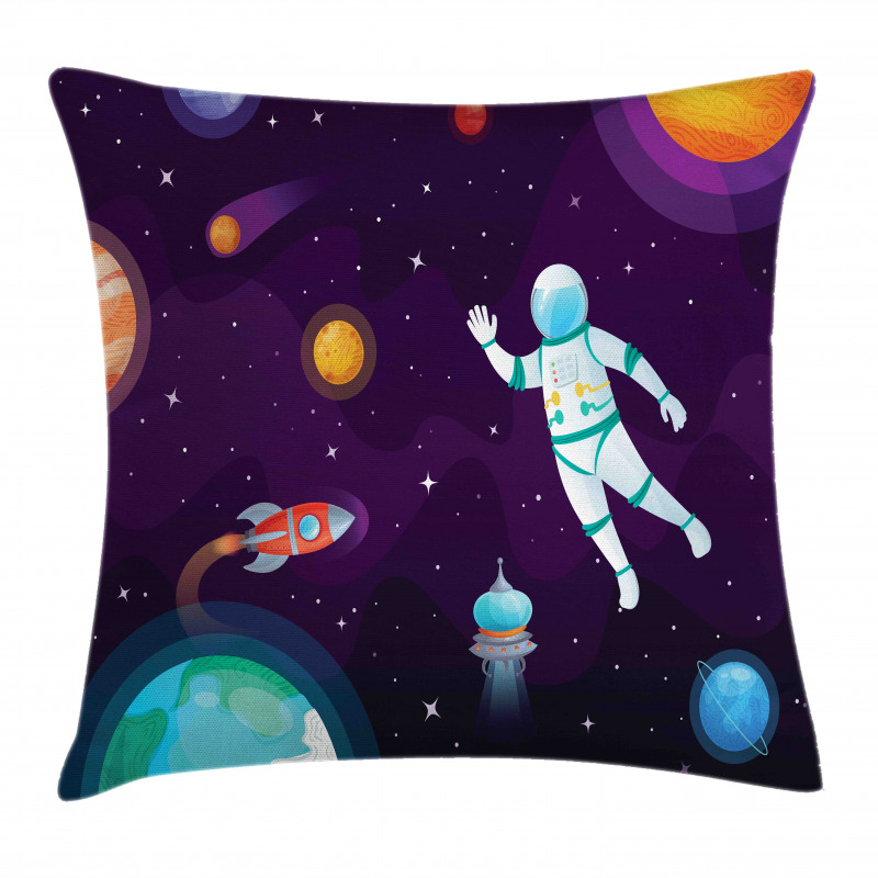 Astronaut in Space System Pillow Cover