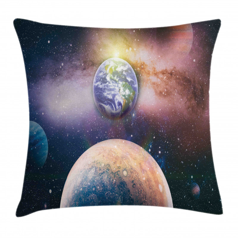 Panoramic Galaxy Scene Pillow Cover