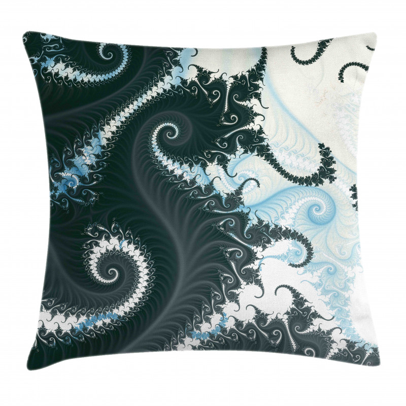 Fractal Motif with Swirls Pillow Cover