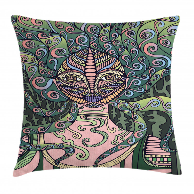 Modern Mystic Girl Pillow Cover