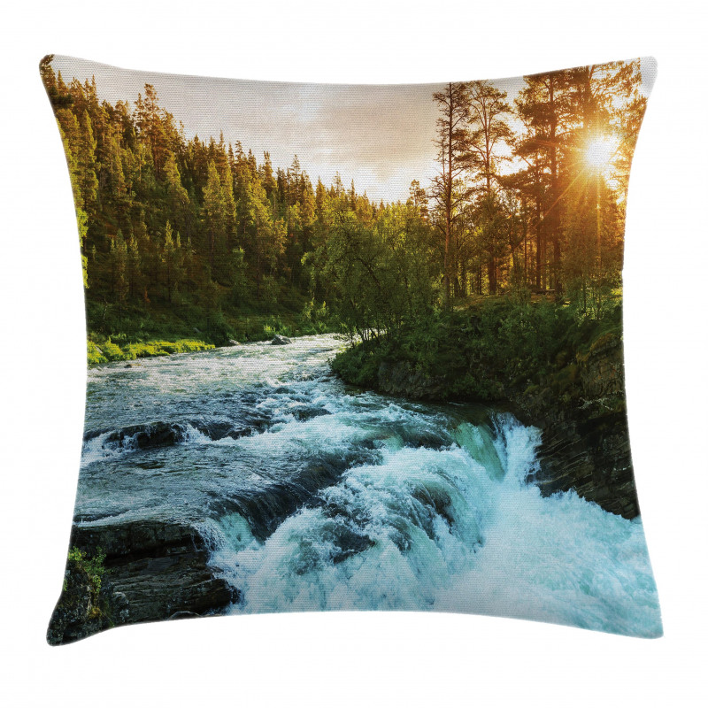 Sunrise Springtime Pines Pillow Cover