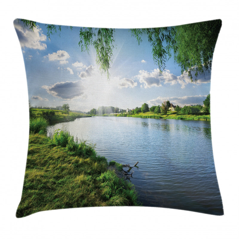 Calm River in Summer Pillow Cover