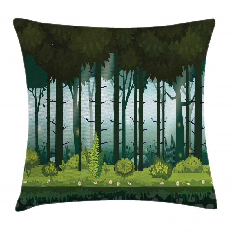 Mystic Forest Trees Twilight Pillow Cover