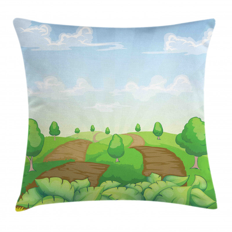 Idyllic Farm Fields Pillow Cover