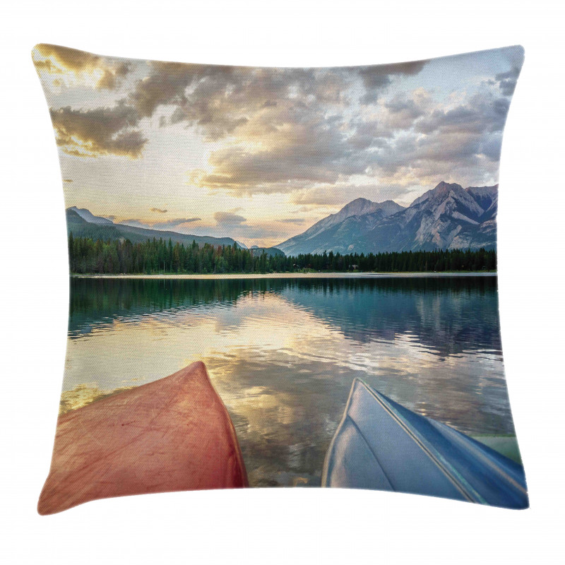 Edith Lake and Old Boats Pillow Cover