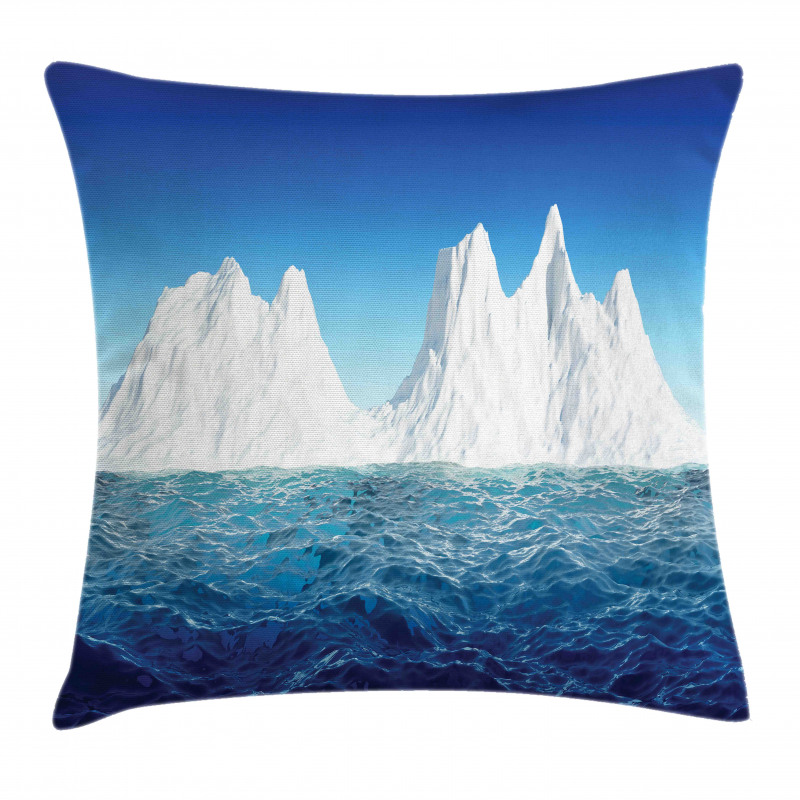 Antarctic Scene in Ocean Pillow Cover