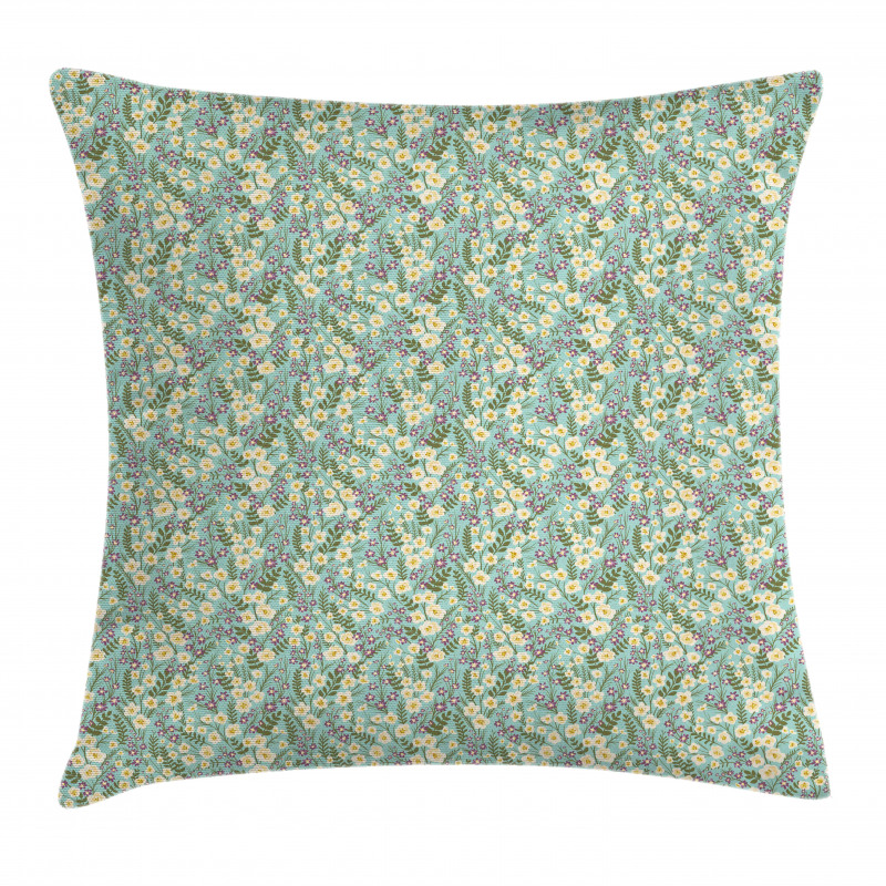 Romantic Meadow Flowers Art Pillow Cover