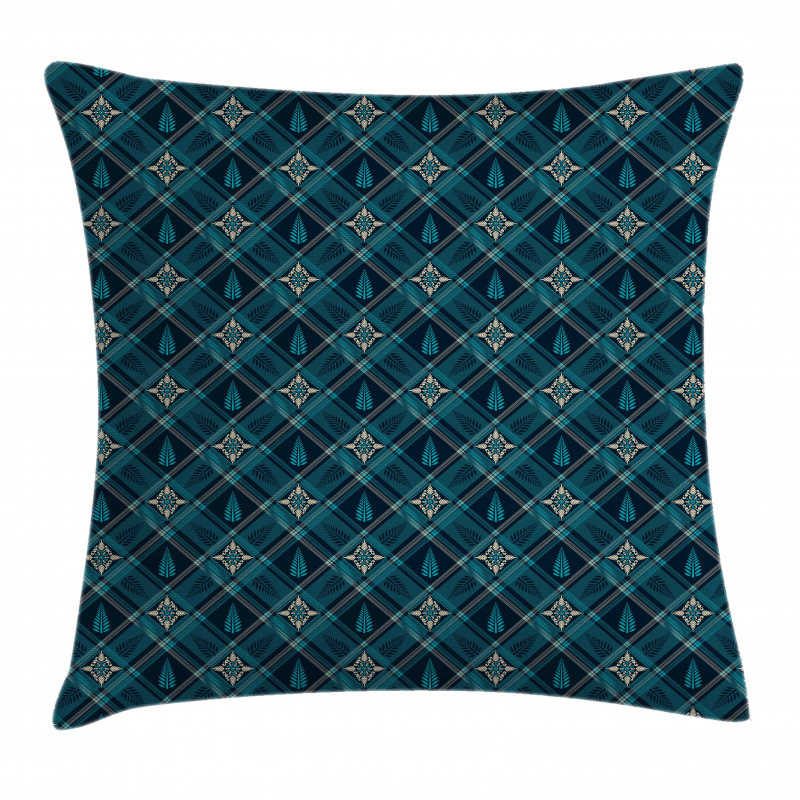 Floral and Checkered Pillow Cover